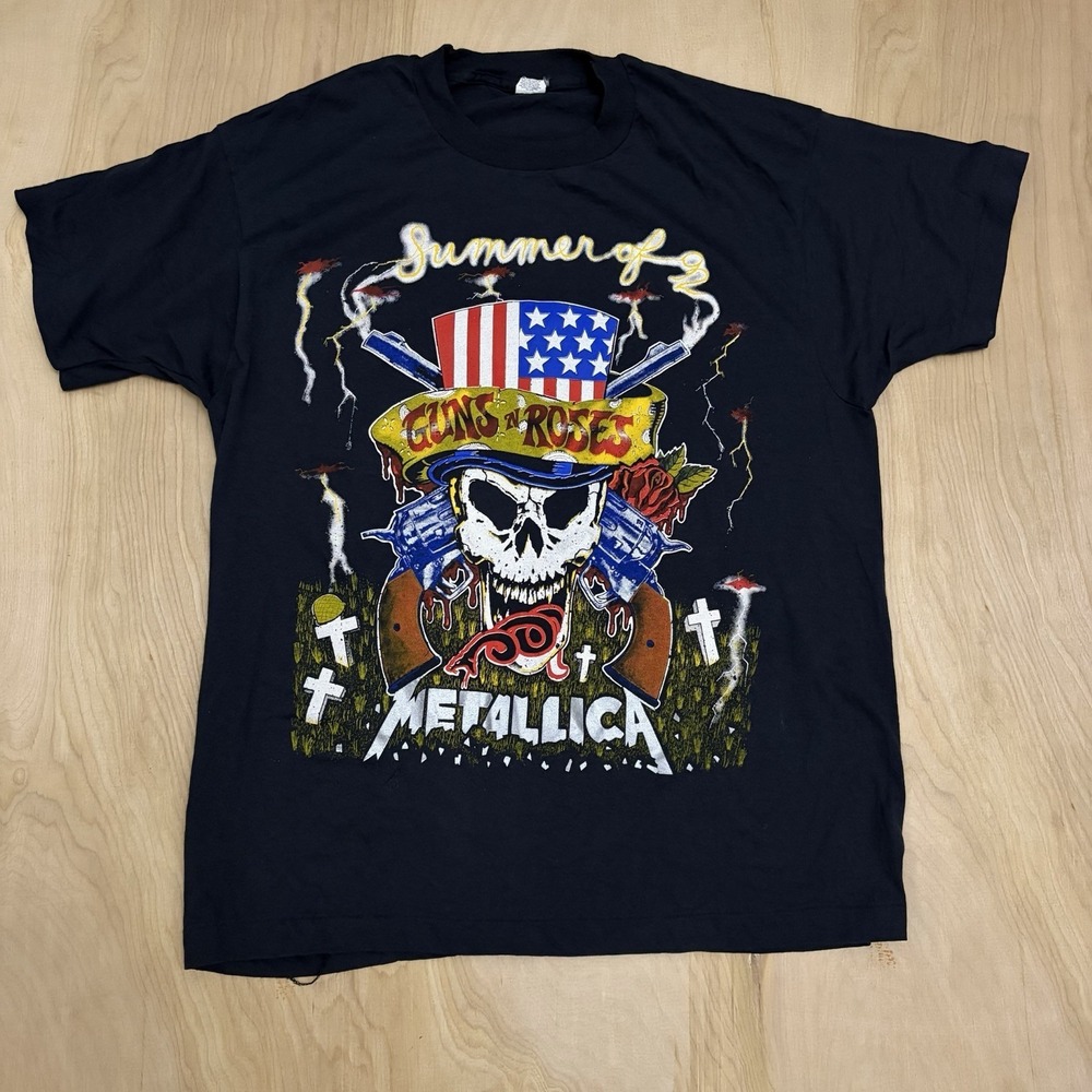VTG Guns N Roses T Shirt XL Metallica Summer 92 Tour Faith No More Single Stitch